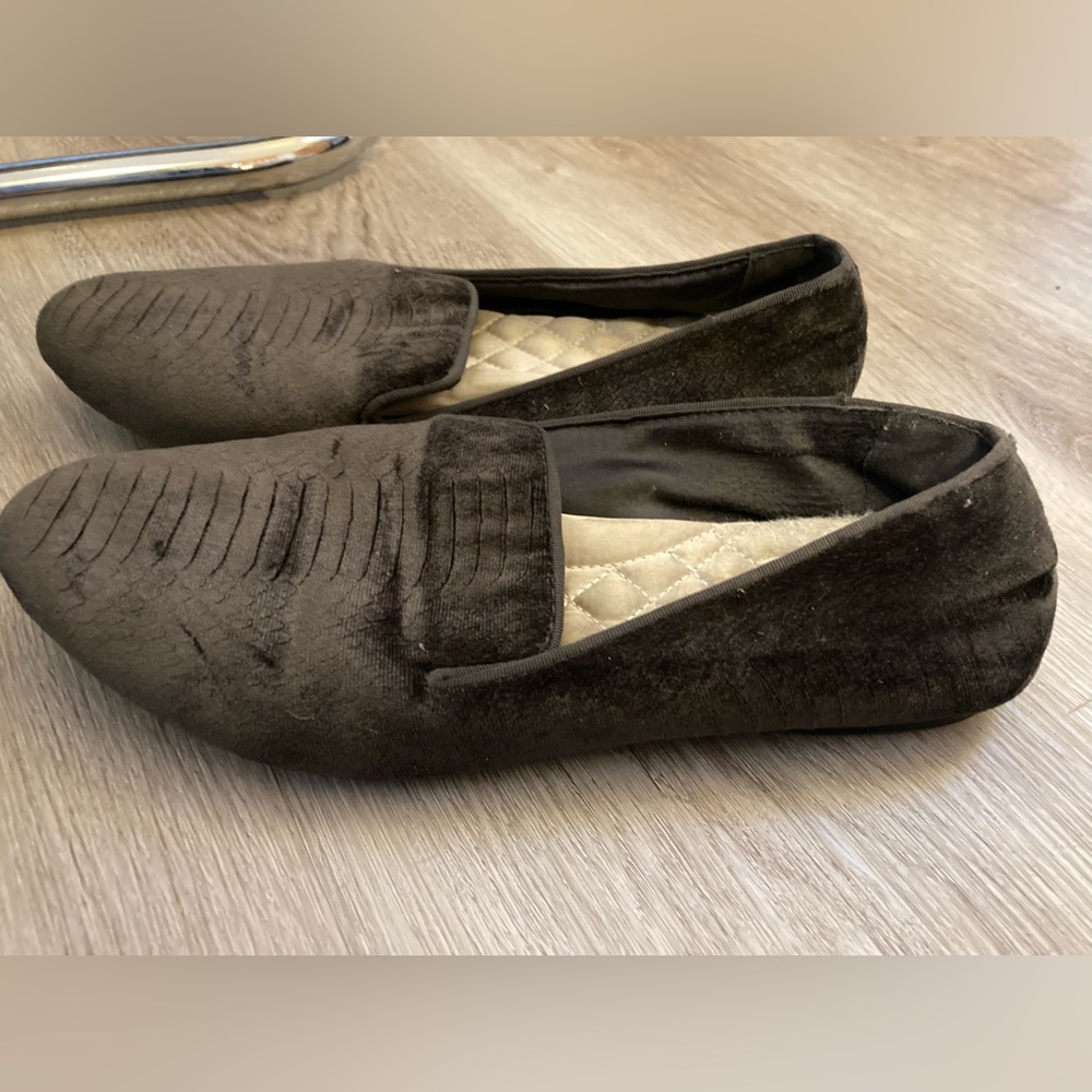 Birdie black velvet flats